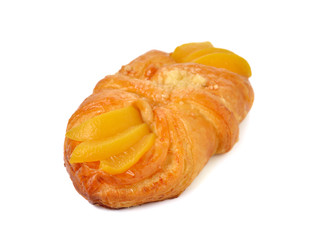 peach danish isolated on white background