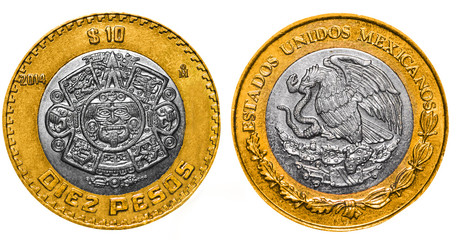 10 Mexican Pesos back and front