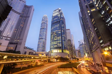 Rolgordijnen Moderne kantoorgebouwen in Centraal Hong Kong. © fazon