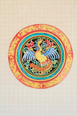 Obraz premium art wall in public Chinese temple