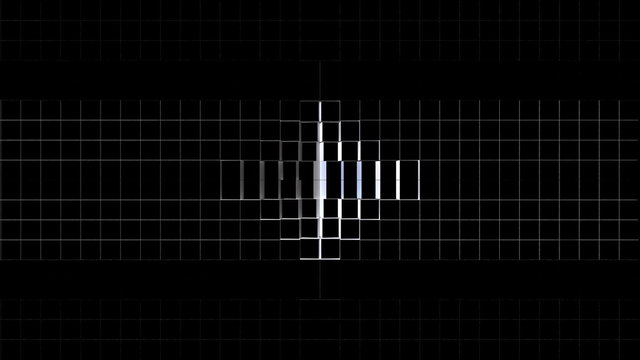 Waving and opening white cubes transition with alpha channel 1