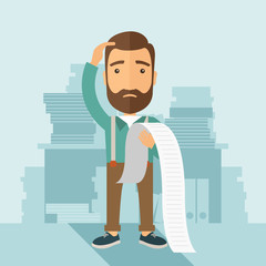 Man worried about his bills.