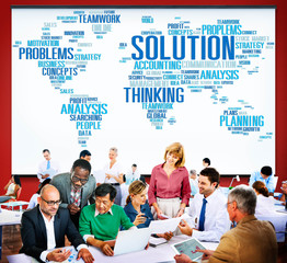 Solution Success Sloved Decision Strategic Progress Concept