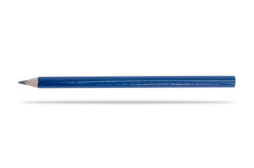 Blue pencil isolated on white