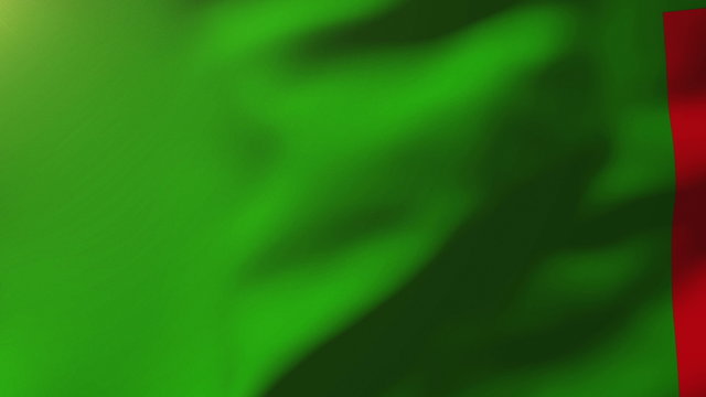 Zambia flag waving in the wind. Looping sun rises style