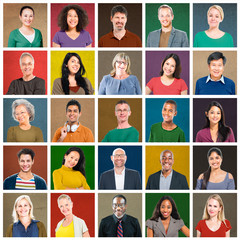 Fototapeta na wymiar Multiethnic People Colorful Smiling Portrait Concept