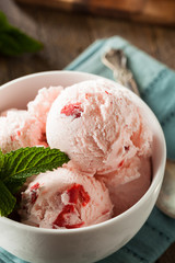 Cold Strawberry Ice Cream