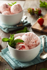 Cold Strawberry Ice Cream