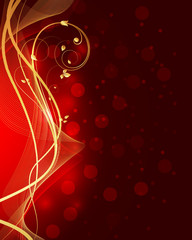 Wavy Golden Flourish Sparkles Background