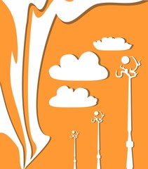 streetlights row and skyline