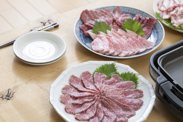 焼き肉の準備