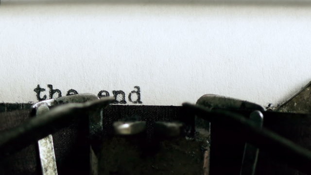 The End Typed Vintage Typewriter