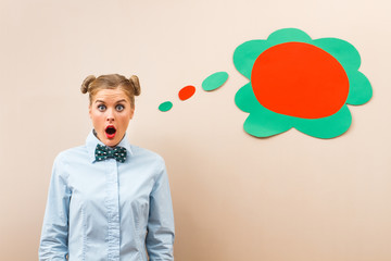 Surprised geek girl