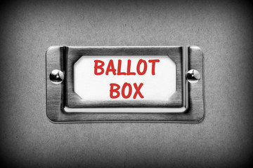 Label on the side of a Ballot Box for your election