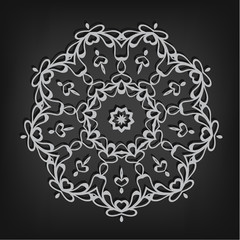 Vector vintage circle pattern in Victorian style. Ornate element