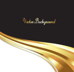 Golden Wave Vector Background