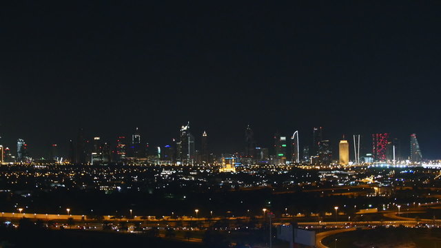 Nightlapse of Dubai Central from a rooftop