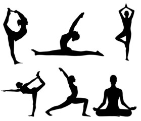 girl makes yoga exercise