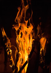 Close up of fire flames