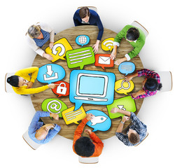 Multiethnic Group of People with Technology Concept