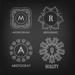 Set of luxury, simple and elegant monogram designs templates