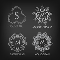 Set of luxury, simple and elegant monogram designs templates