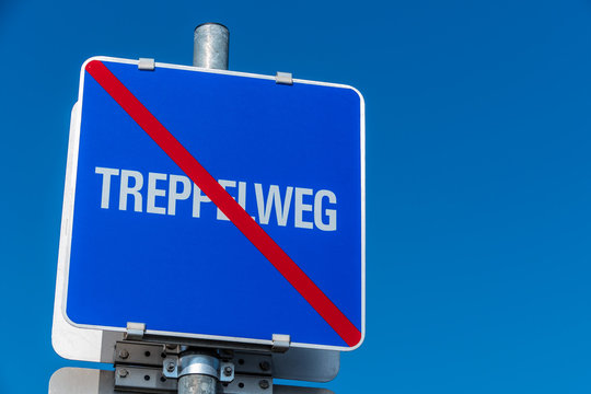 Schild Treppelweg Ende