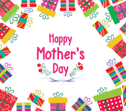 Happy Mother's Day. Celebration background with gift boxes