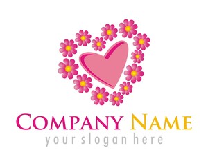 flower heart logo image vector