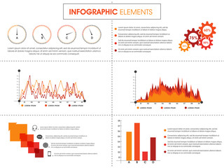 Set of different business infographic elements.