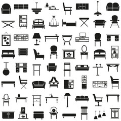 furniture icons on white