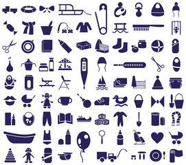 Fototapeta premium baby items icons