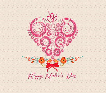 heart ornament background. Mothers day greeting card
