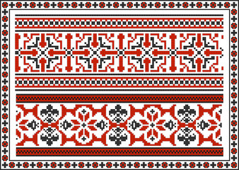 Set of seamless Ukrainian traditional patterns