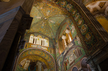 Fototapeta na wymiar Ravenna, San Vitale, famous mosaic, Italy