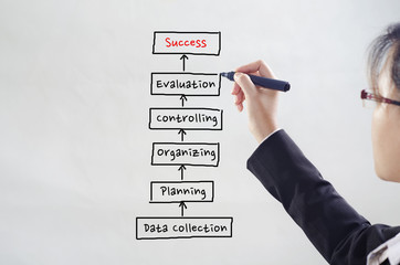 business woman making strategy to get success