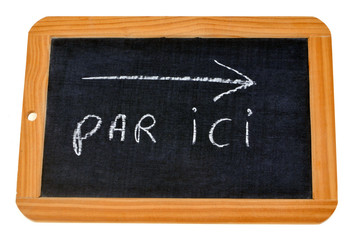 Ardoise avec par ici © Richard Villalon