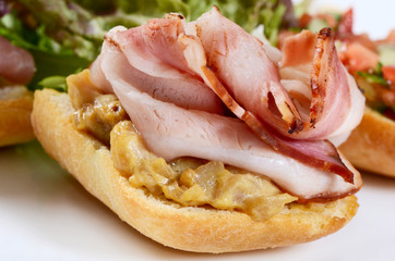 The bruschetta with various toppings