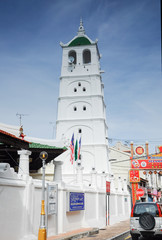 Minaret of Kampung Kling Mosque in Malacca, Malaysia