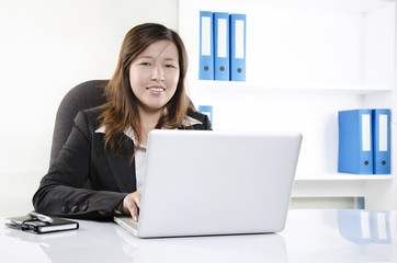 Female business person working in the office