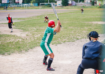 Obraz premium beautiful girls playing baseball