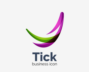 Modern tick abstract wave logo design