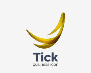 Fototapeta na wymiar Modern tick abstract wave logo design