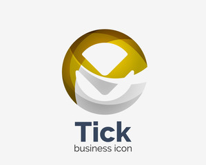 Obraz premium Modern tick abstract wave logo design