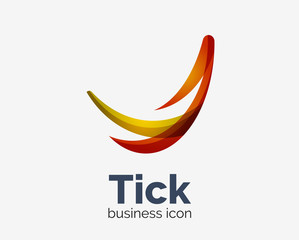 Modern tick abstract wave logo design