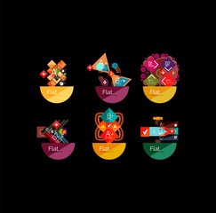 Set of abstract geometric shapes with options