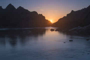 seascape sunset, Cantabria, Spain