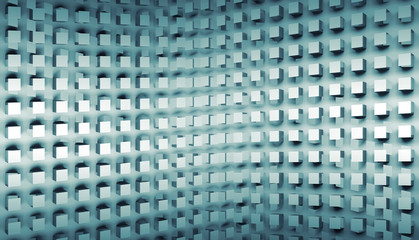 Abstract 3d digital background with blue square pattern