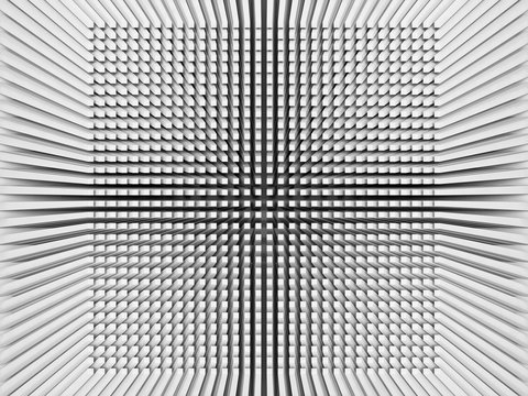 Fototapeta Cyfrowego tło z odwróconym perspektywy 3d kwadrata wzorem