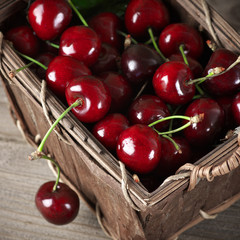 Cherries in basket